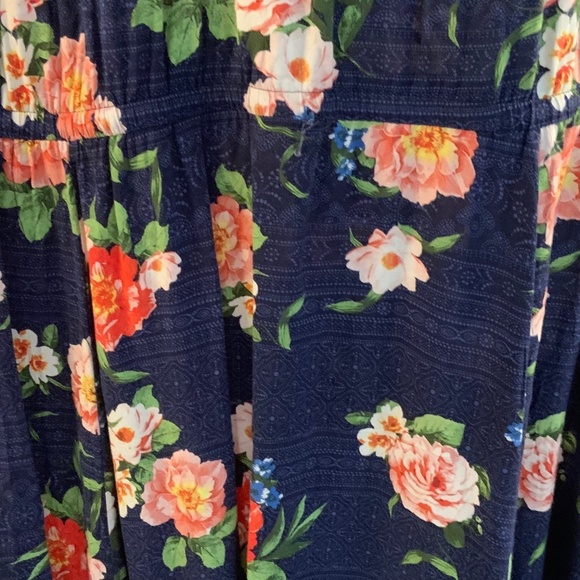 TORRID FLORAL MIDI SLEEVELESS SUMMER NAVY BOHO DRESS PLUS SIZE 4X - Picture 5 of 8